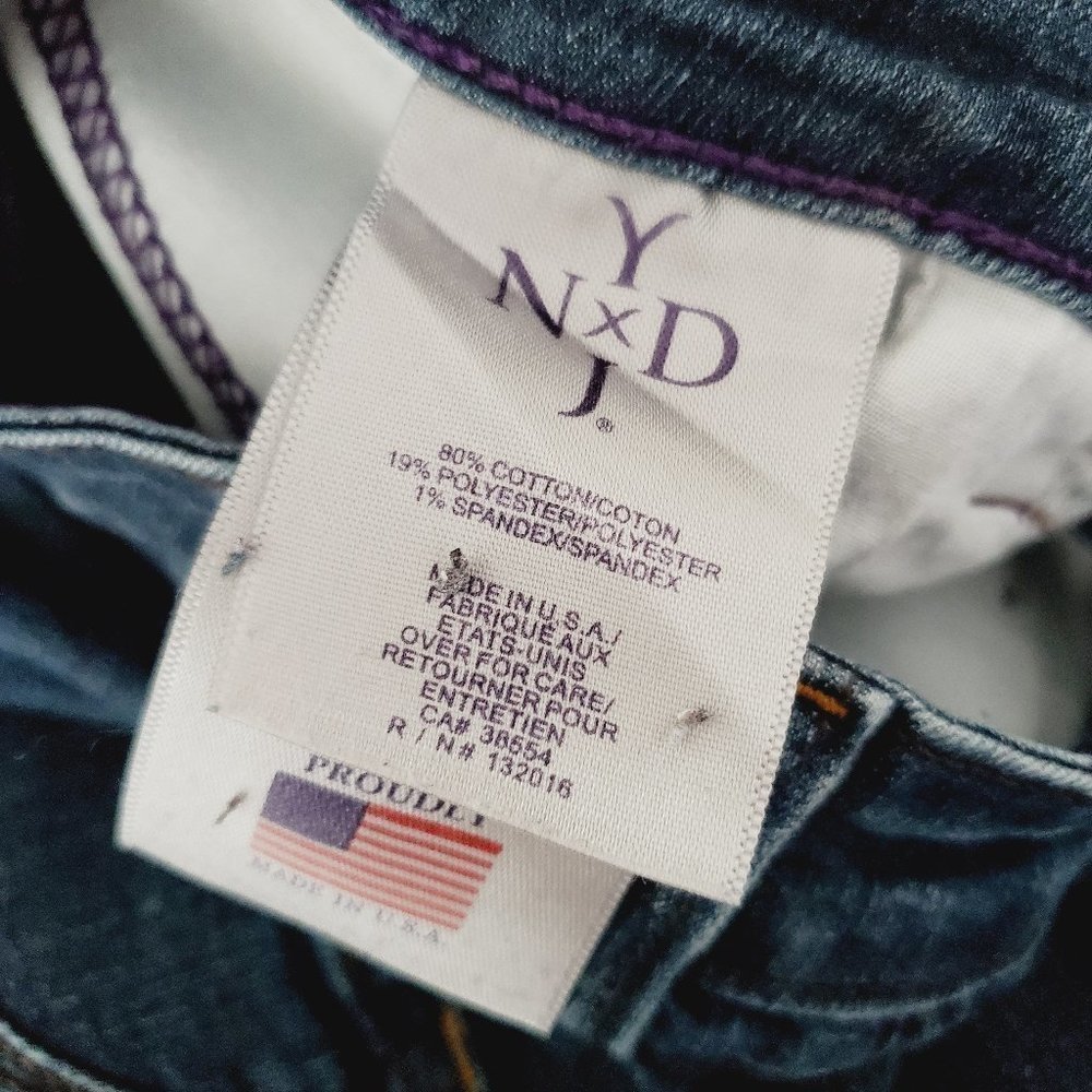 NYDJ Blue Classic Straight Leg Mid Rise Jeans - Picture 9 of 12